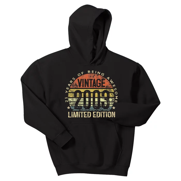 Funny 21 Year Old Gifts Vintage 2003 Limited Edition 21st Birthday Kids Hoodie