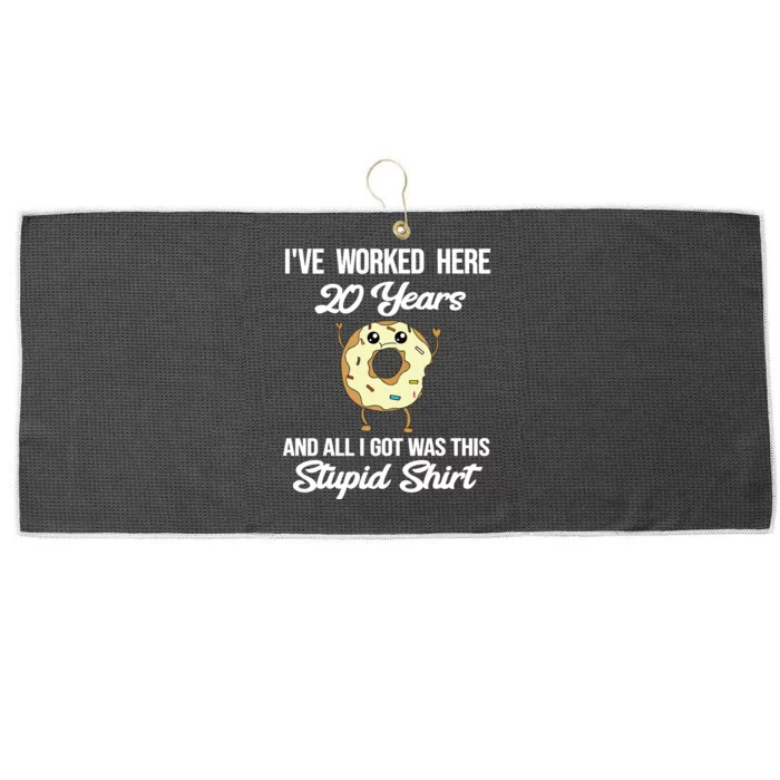 Funny 20 Year Work Anniversary Appreciation Saying Joke 20th Large Microfiber Waffle Golf Towel