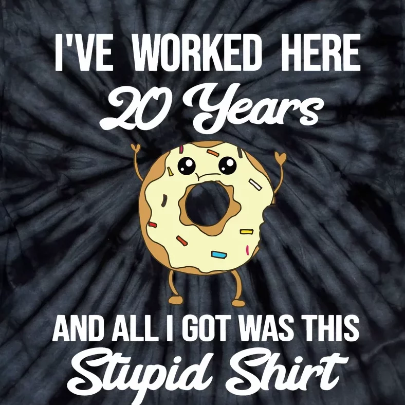 Funny 20 Year Work Anniversary Appreciation Saying Joke 20th Tie-Dye T-Shirt