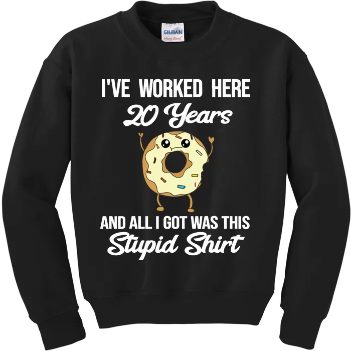 Funny 20 Year Work Anniversary Appreciation Saying Joke 20th Kids Sweatshirt