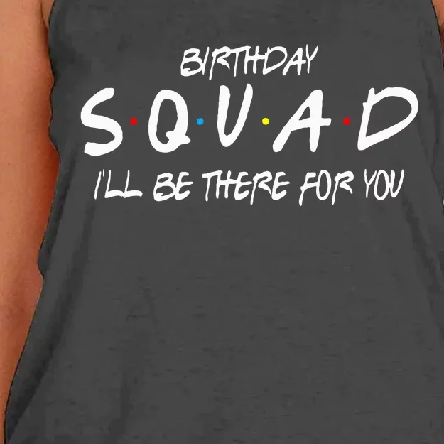 Friends 30th 40th 50th Birthday Squad Women's Knotted Racerback Tank