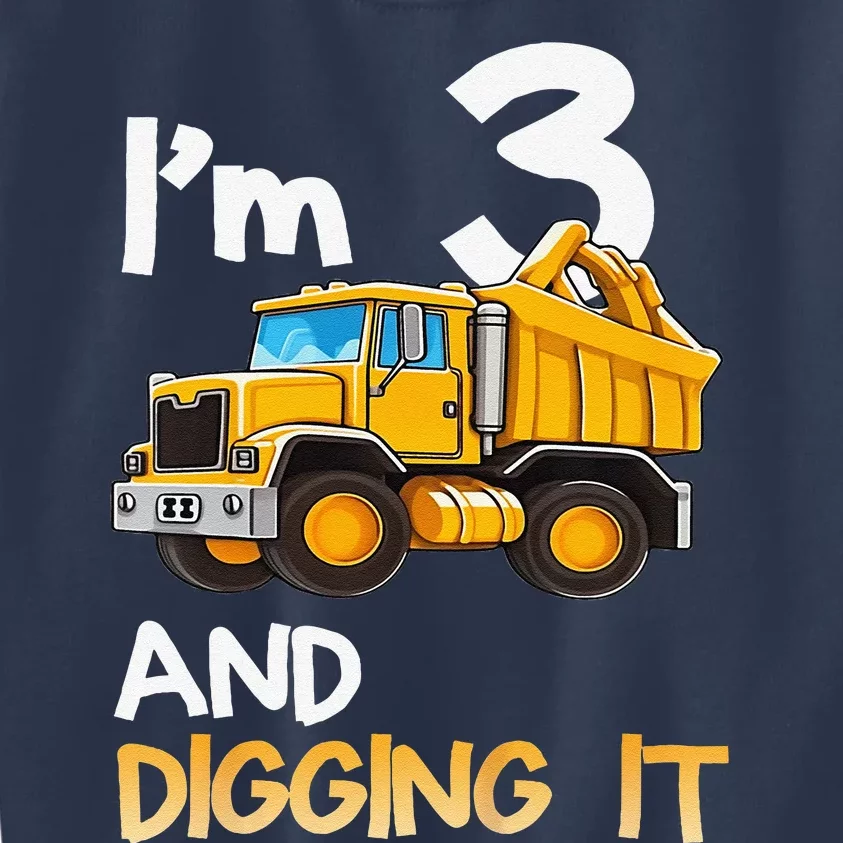 Funny 3th Birthday Construction Three 3yr Old Kids Sweatshirt