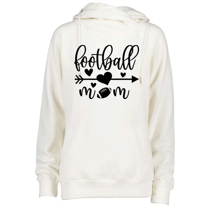 Family 365 Football Mom Tee Love Heart Sport Graphic Gift Womens Funnel Neck Pullover Hood