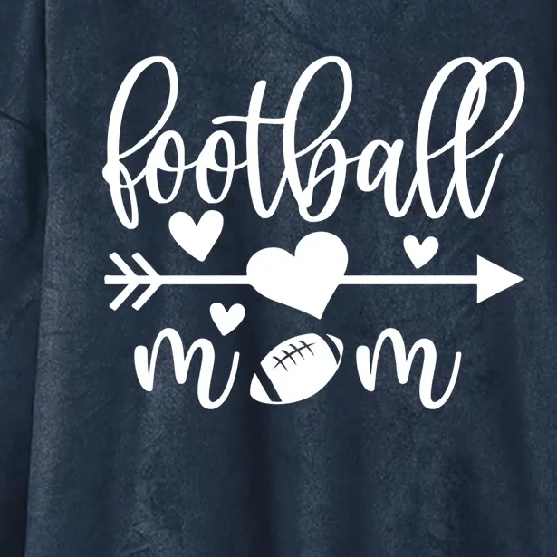 Family 365 Football Mom Tee Love Heart Sport Graphic Gift Hooded Wearable Blanket