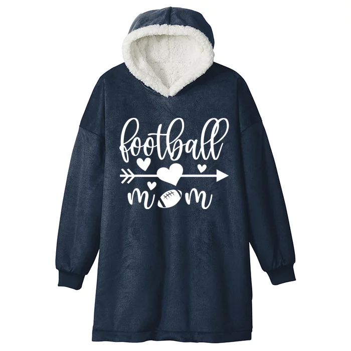 Family 365 Football Mom Tee Love Heart Sport Graphic Gift Hooded Wearable Blanket