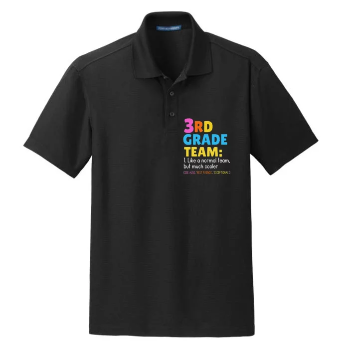 Funny 3rd Grade Team Like Normal But Cooler Third Graders Dry Zone Grid Performance Polo