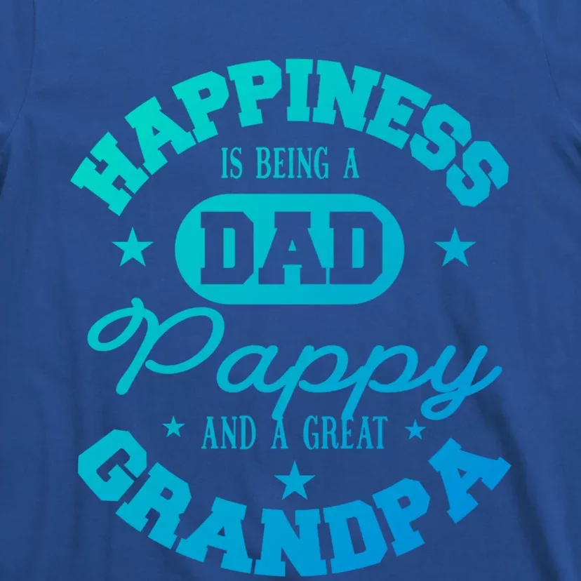 Family 365 Happiness Is Being A Dad Pappy And Great Grandpa Cool Gift T-Shirt