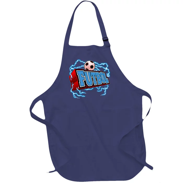 Futbol 3D Logo Full-Length Apron With Pocket