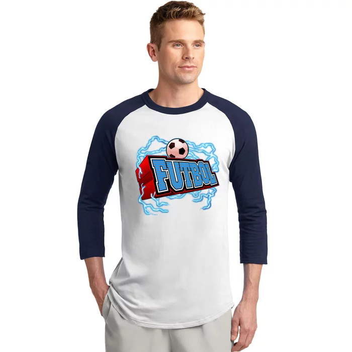 Futbol 3D Logo Baseball Sleeve Shirt