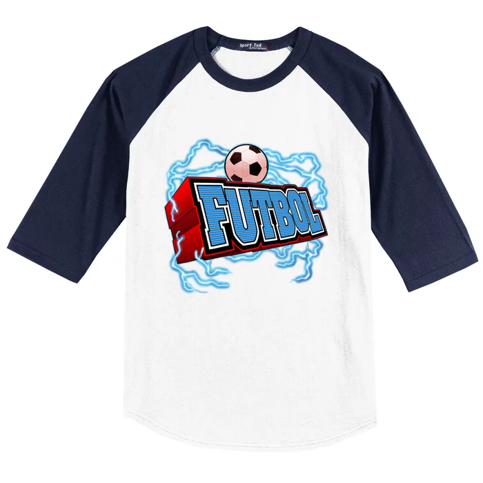 Futbol 3D Logo Baseball Sleeve Shirt