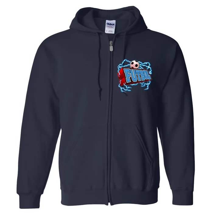 Futbol 3D Logo Full Zip Hoodie