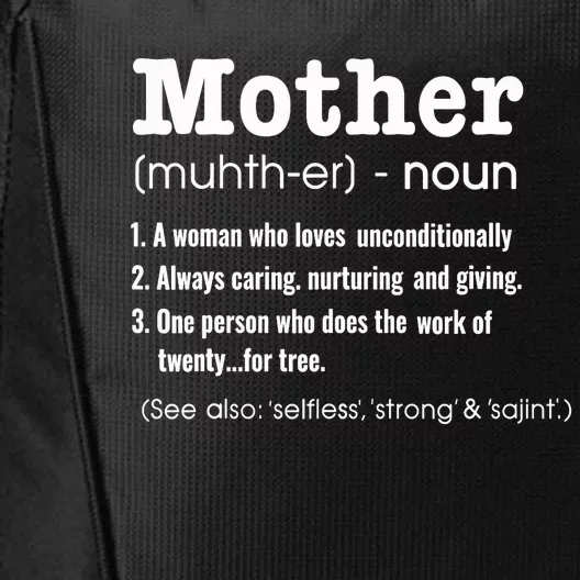 FAMILY 365 Mother Definition Tee Mother's Day Gift City Backpack