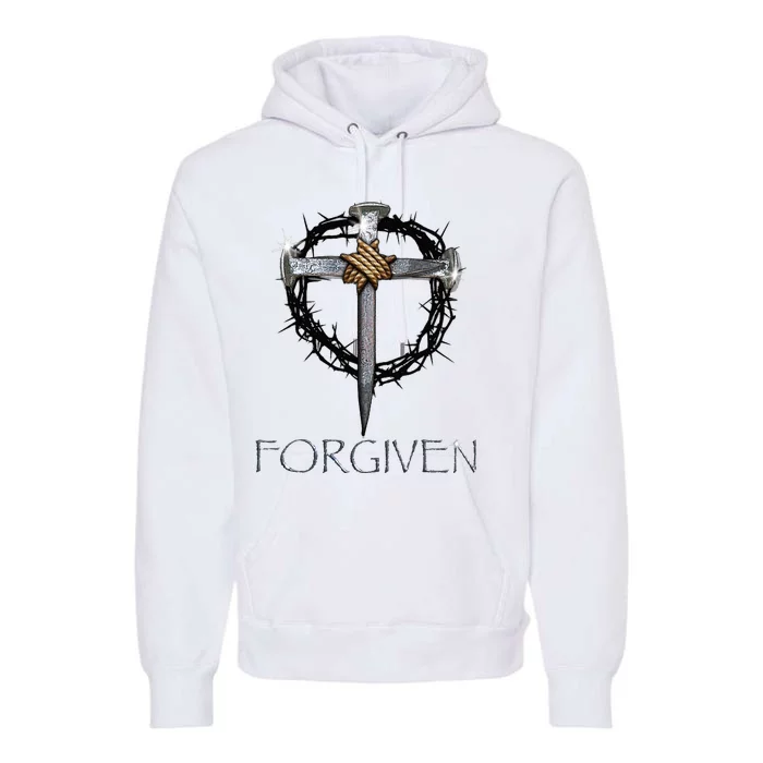 Forgiven  3 Nails crown of thorns Premium Hoodie