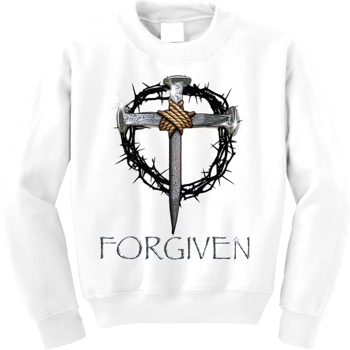 Forgiven  3 Nails crown of thorns Kids Sweatshirt