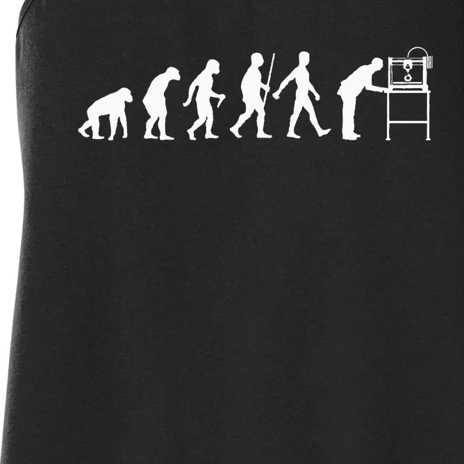 Funny 3D Printer Designs  3D Printing Evolution Women's Racerback Tank