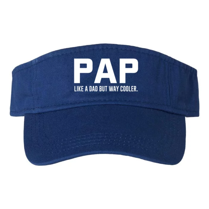 Family 365 Pap Like A Dad But Way Cooler Grandpa Great Gift Valucap Bio-Washed Visor