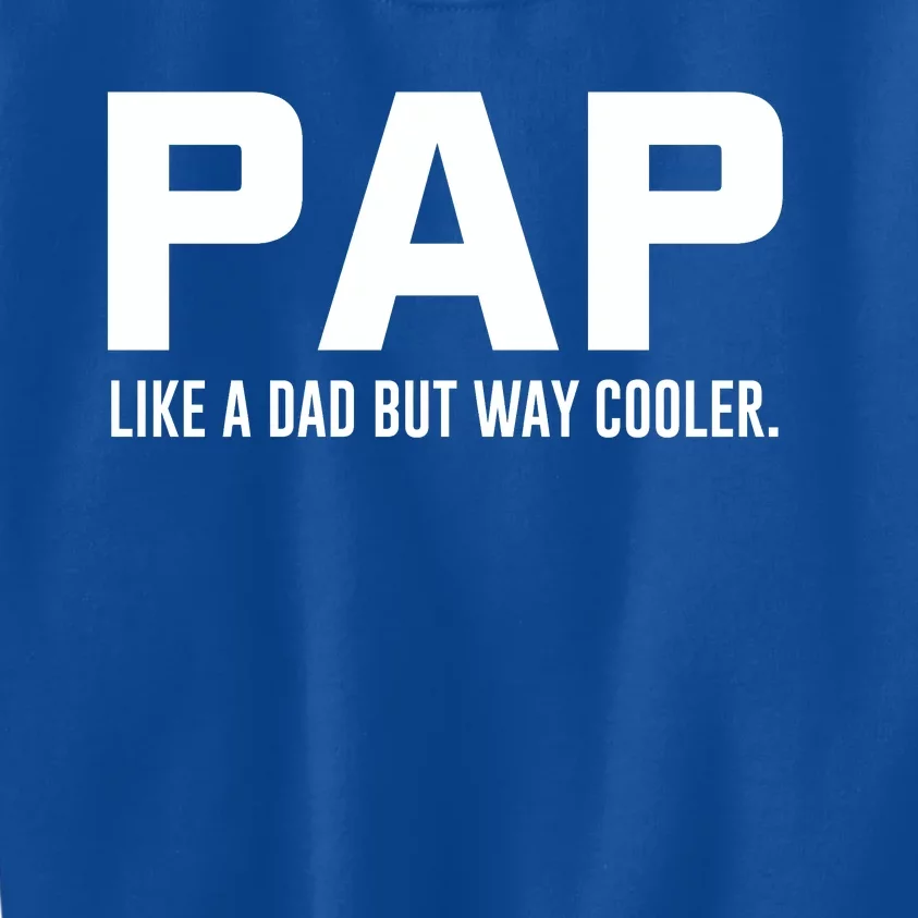 Family 365 Pap Like A Dad But Way Cooler Grandpa Great Gift Kids Sweatshirt