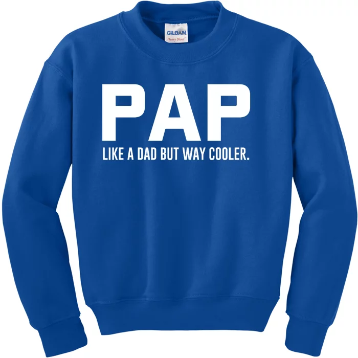 Family 365 Pap Like A Dad But Way Cooler Grandpa Great Gift Kids Sweatshirt