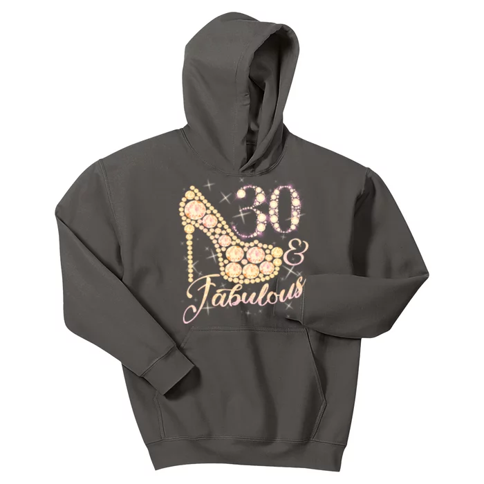 Fabulous & 30 Sparkly Heel 30th Birthday Kids Hoodie