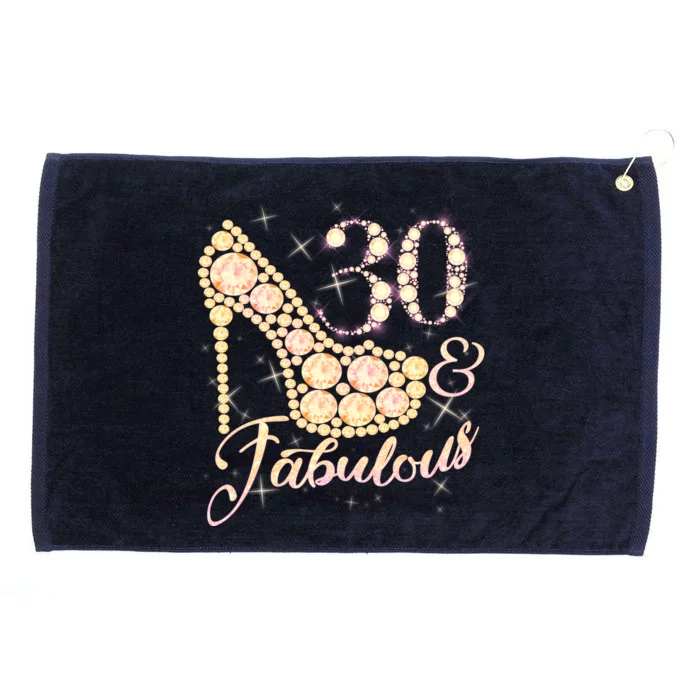 Fabulous & 30 Sparkly Heel 30th Birthday Grommeted Golf Towel