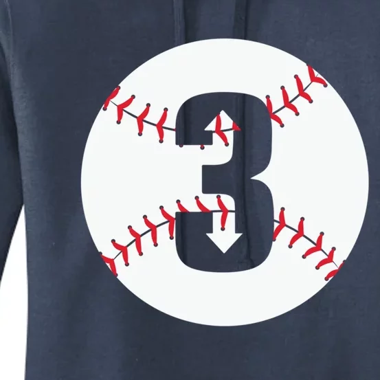 Funny 3 Up 3 Down Baseball Graphic Design Baseball Gift Women's Pullover Hoodie