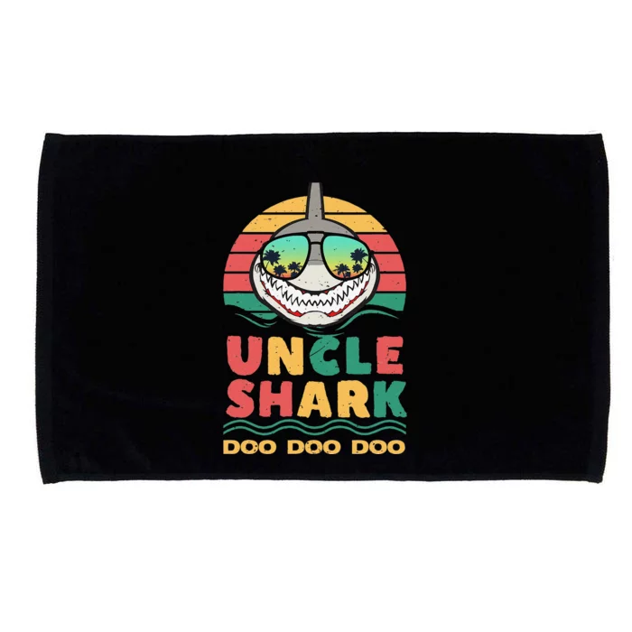 FAMILY 365 Uncle Shark Fathers Day Papa Dad Uncle Gift Microfiber Hand Towel