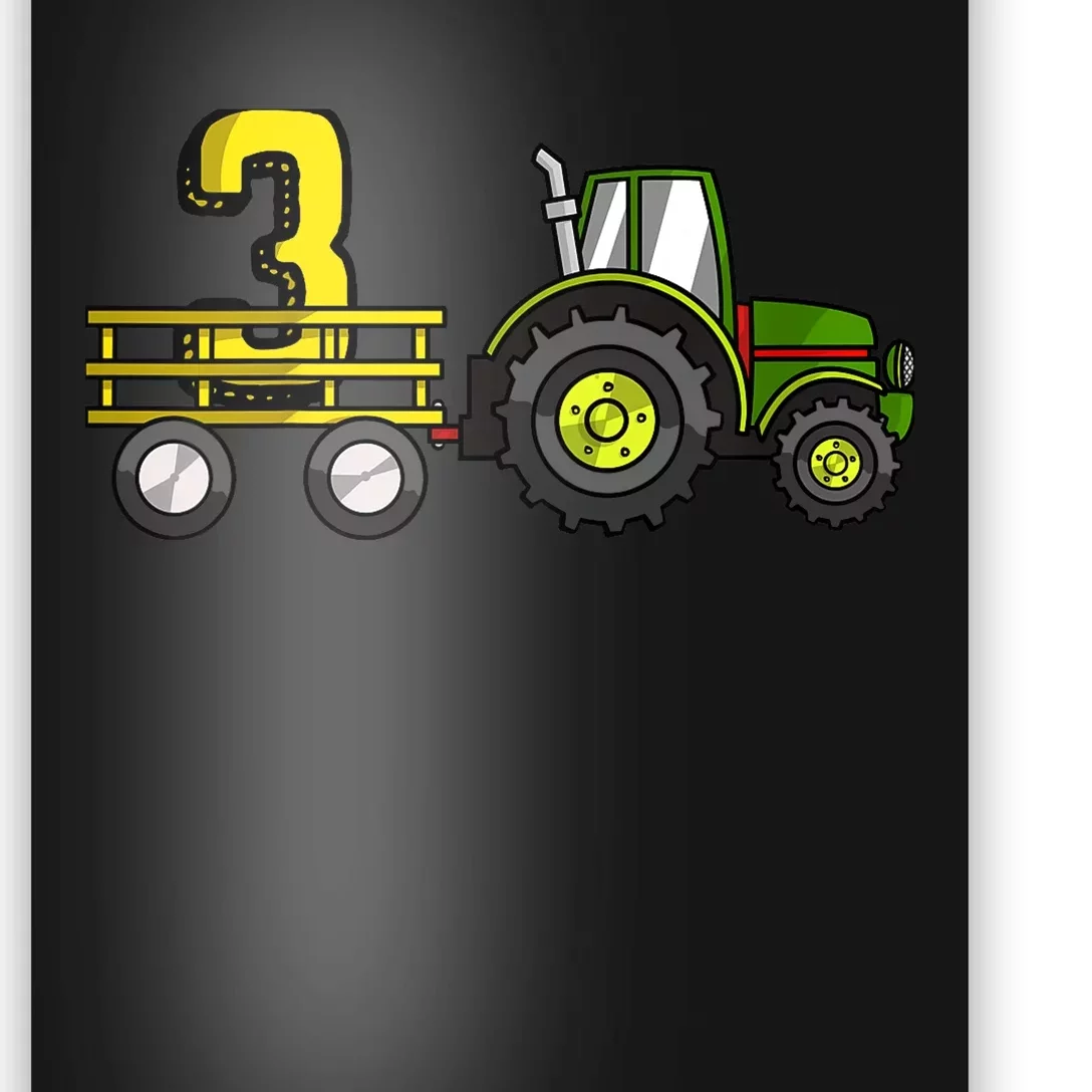 Farm 3 Year Old Barnyard Boy 3rd Birthday Tractor Poster