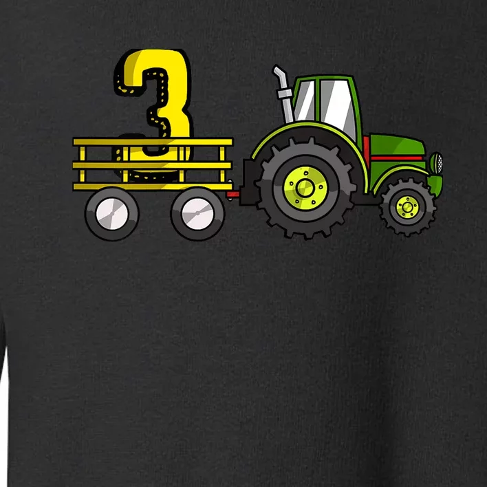 Farm 3 Year Old Barnyard Boy 3rd Birthday Tractor Toddler Sweatshirt