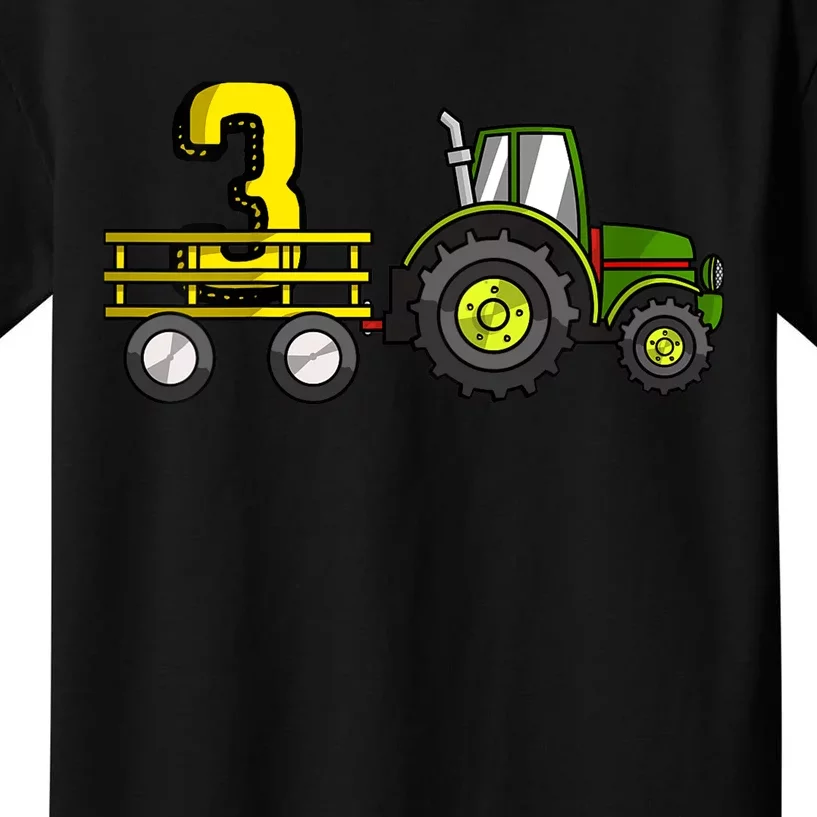 Farm 3 Year Old Barnyard Boy 3rd Birthday Tractor Kids T-Shirt