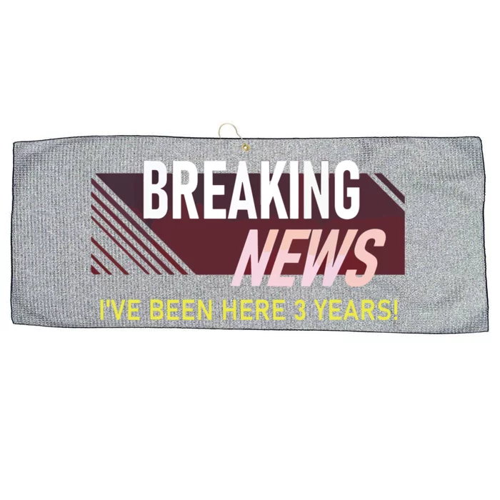 Funny 3 Year Work Anniversary 3rd Employee Appreciation Meme Large Microfiber Waffle Golf Towel