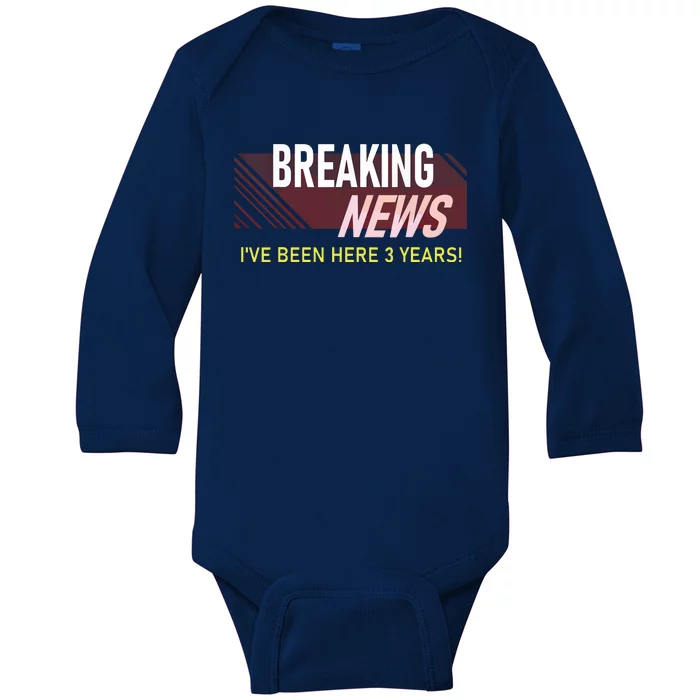 Funny 3 Year Work Anniversary 3rd Employee Appreciation Meme Baby Long Sleeve Bodysuit