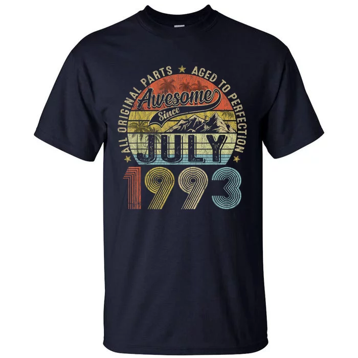 Funny 30 Year Old July 1993 Vintage Retro 30th Birthday Tall T-Shirt