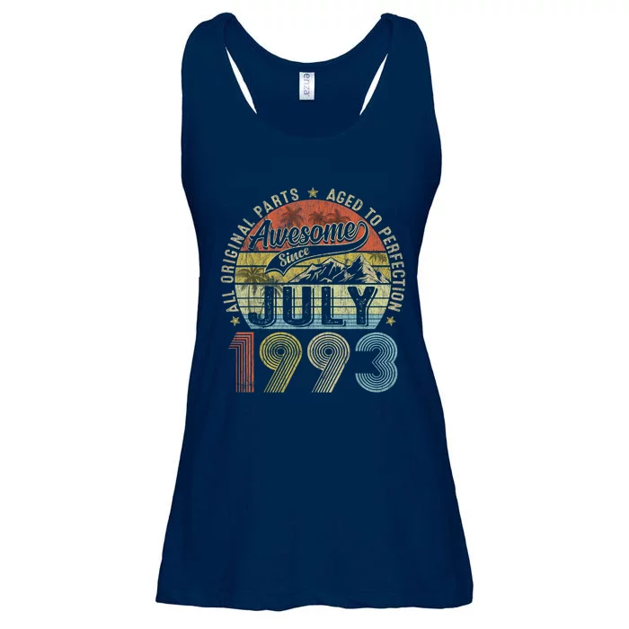 Funny 30 Year Old July 1993 Vintage Retro 30th Birthday Ladies Essential Flowy Tank