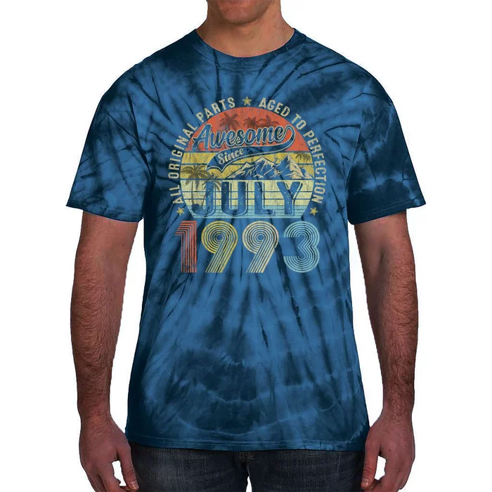 Funny 30 Year Old July 1993 Vintage Retro 30th Birthday Tie-Dye T-Shirt