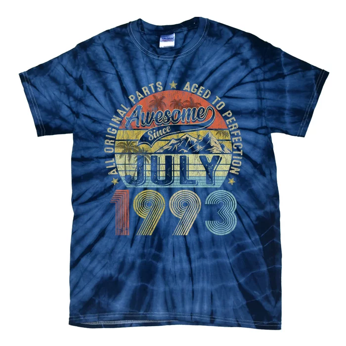 Funny 30 Year Old July 1993 Vintage Retro 30th Birthday Tie-Dye T-Shirt