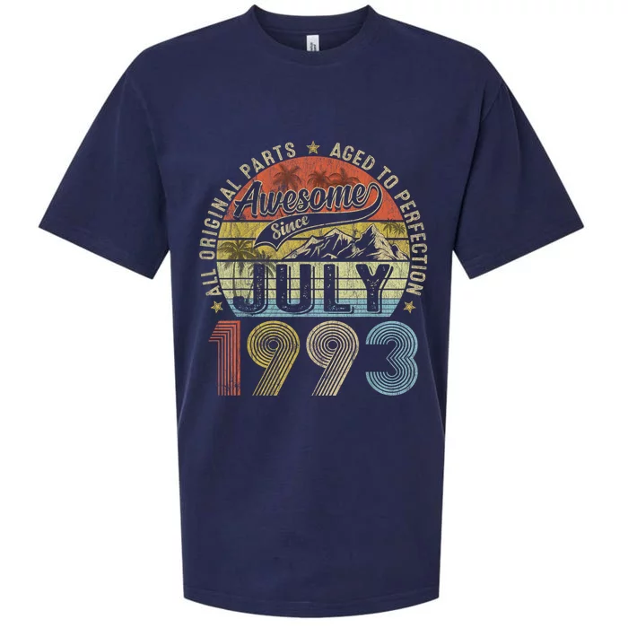 Funny 30 Year Old July 1993 Vintage Retro 30th Birthday Sueded Cloud Jersey T-Shirt