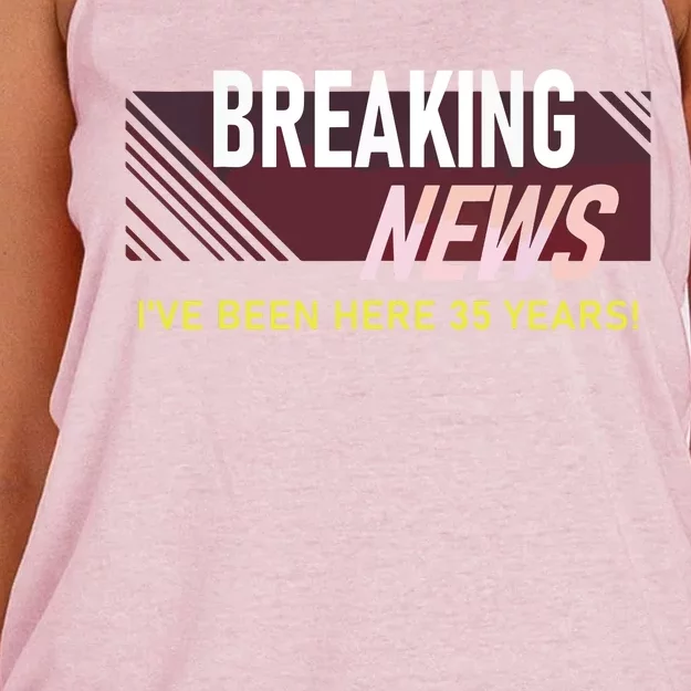 Funny 35 Year Work Anniversary 35th Employee Appreciation Women's Knotted Racerback Tank