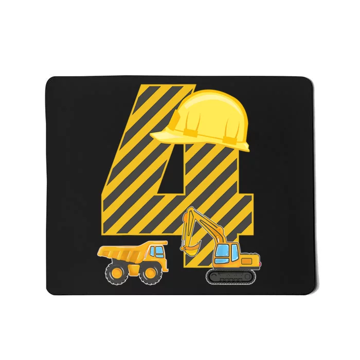 Four 4yr 4th Birthday Construction Outfit Boy 4 Years Old Mousepad