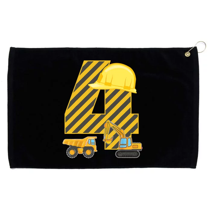 Four 4yr 4th Birthday Construction Outfit Boy 4 Years Old Grommeted Golf Towel