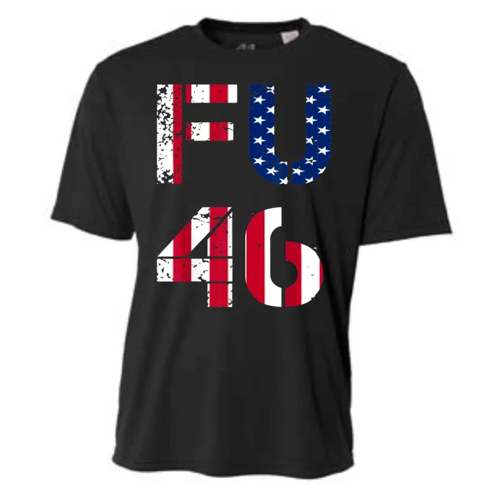 FU 46 Anti Biden Vintage Retro Distressed American Flag Cooling Performance Crew T-Shirt