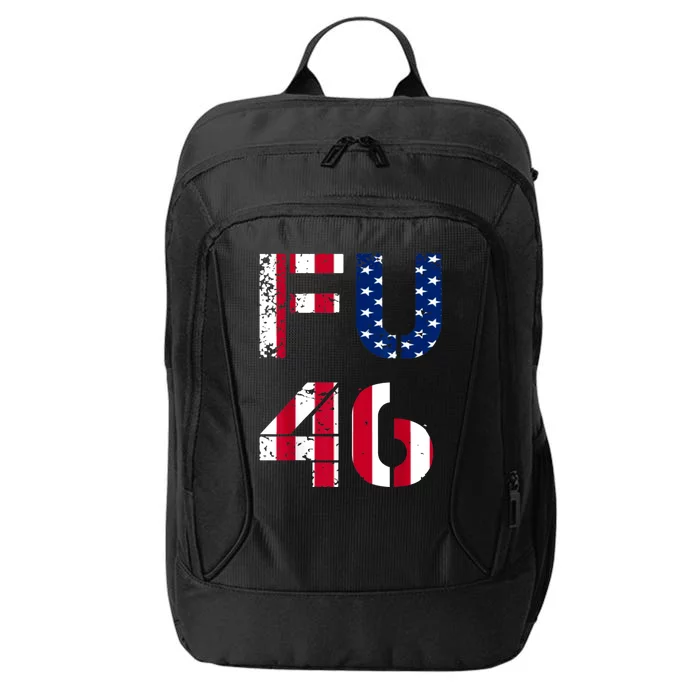 FU 46 Anti Biden Vintage Retro Distressed American Flag City Backpack