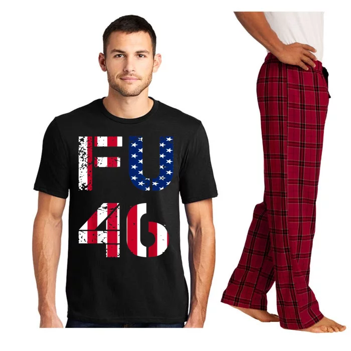 FU 46 Anti Biden Vintage Retro Distressed American Flag Pajama Set