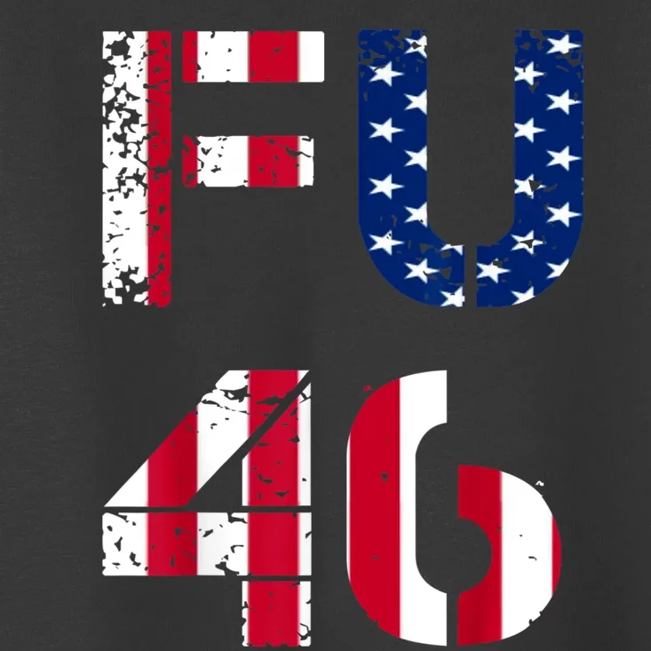 FU 46 Anti Biden Vintage Retro Distressed American Flag Toddler T-Shirt