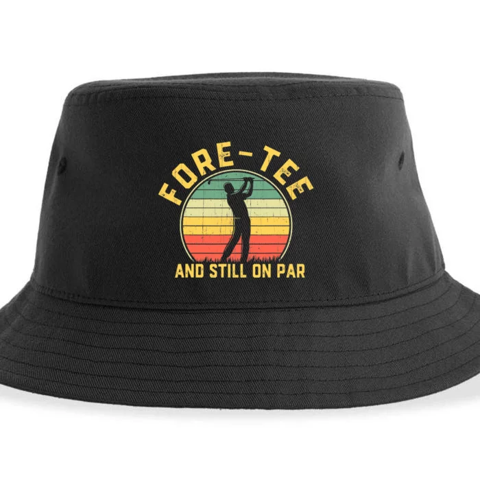 Funny 40th Birthday Golfer Turning 40 Year Old Golfing Sustainable Bucket Hat