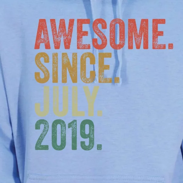 Funny 4th Birthday Gift 4 Year Old Awesome Since July 2019 Gift Unisex Surf Hoodie