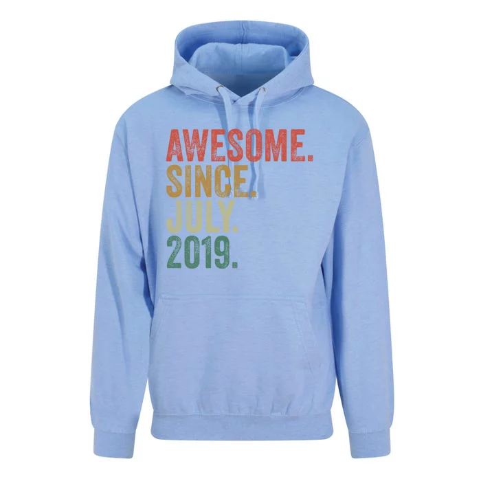 Funny 4th Birthday Gift 4 Year Old Awesome Since July 2019 Gift Unisex Surf Hoodie