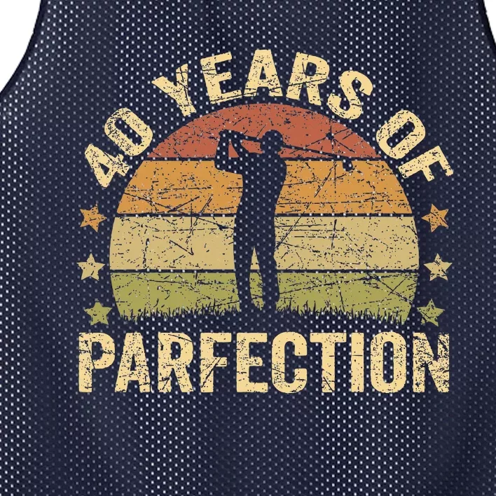 Funny 40th Birthday Golf Pun Retro Sunset 40 Year Old Golfer Mesh Reversible Basketball Jersey Tank