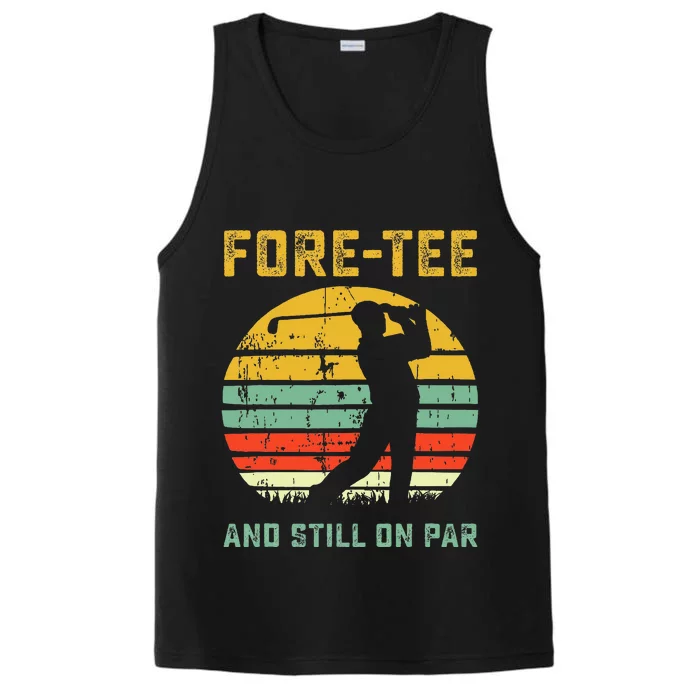 Funny 40th Birthday Golf Pun Golfing 40 Year Old Golfer Performance Tank