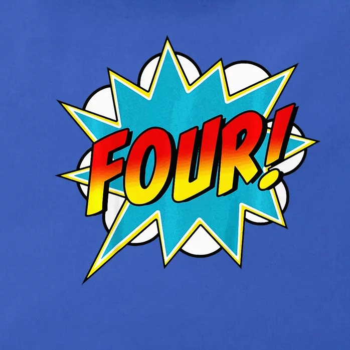 Four! 4th Birthday Superhero 4 Years Old Comic Book Zip Tote Bag