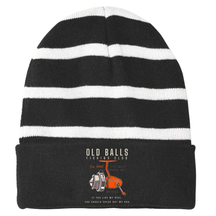 Funny 40th Birthday Golf Pun Retro Sunset 40 Year Old Golfer Striped Beanie with Solid Band